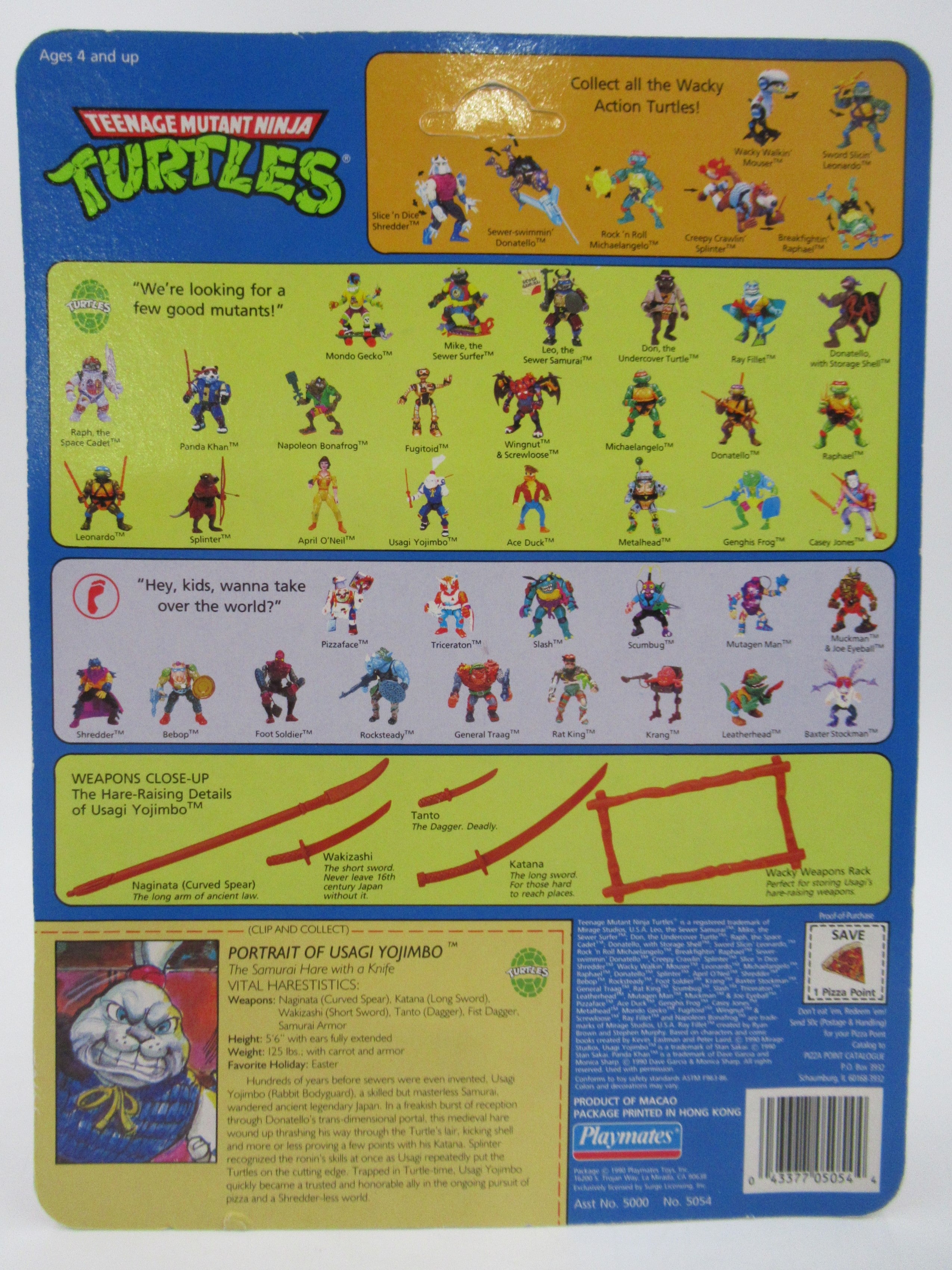 Teenage Mutant Ninja Turtles Usagi Yojimbo 4.5" Figure TMNTs - Playmates (1990)